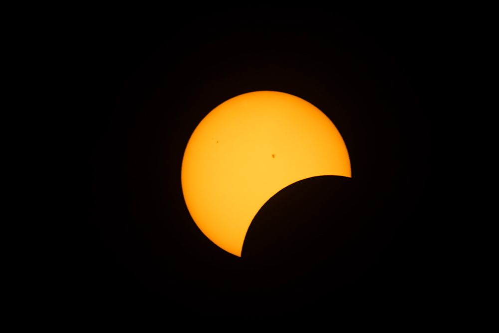 Total eclipse of the sun in 2024 from Celina, Ohio, USA.
